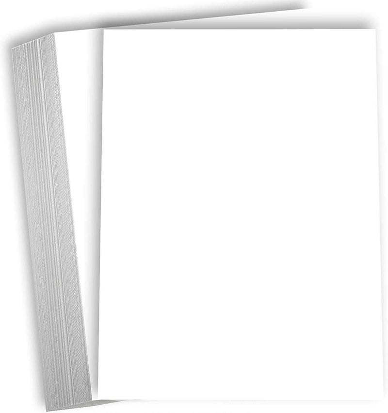 Hamilco White Cardstock Thick Paper - 8 x 10" Blank Heavy Weight 100 lb Cover Card Stock - 50 Pack (Bright) - Image 1